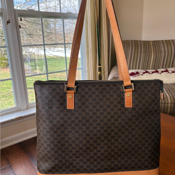 Celine Macadam Coated Monogram Tote COA included.